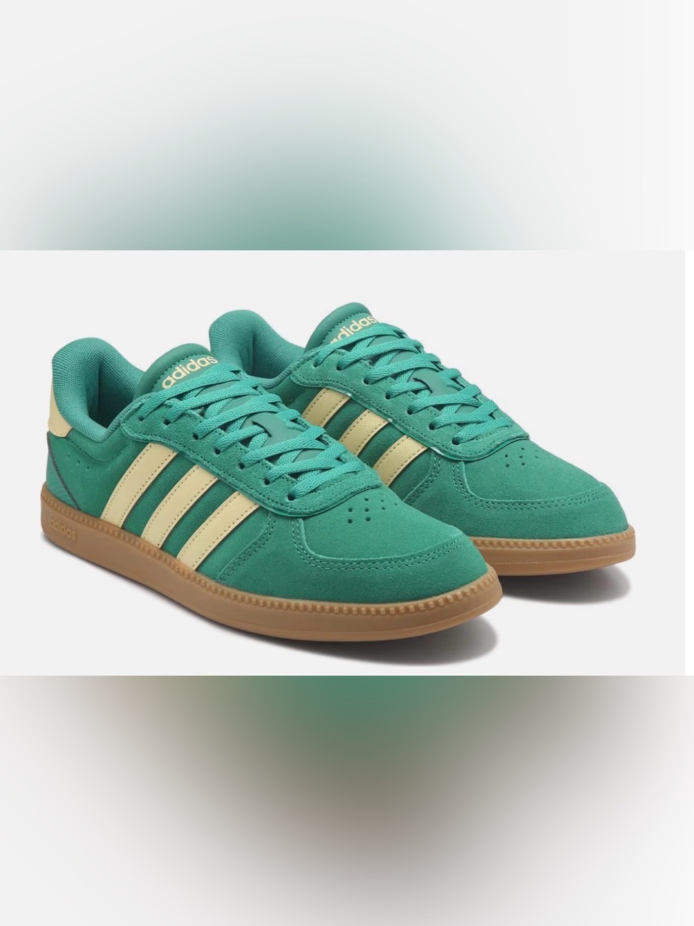 Vibrant Green Adidas Cloudfoam Tennis Sneakers